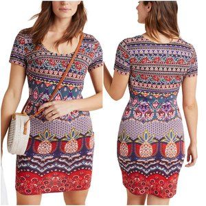 Farm Rio Georgina Dress for Anthropologie M medium print pineapple bodycon